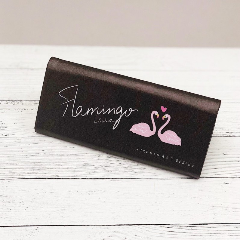 Чехол для очков &quot;Flamingo day&quot; black 