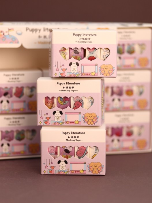 Набор декоративного скотча 4 шт. &quot;Puppy literature&quot;, purple (1.5см*2м) 