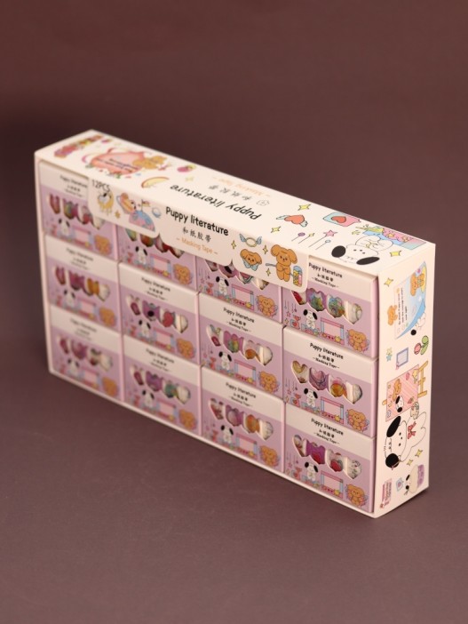 Набор декоративного скотча 4 шт. &quot;Puppy literature&quot;, purple (1.5см*2м) 