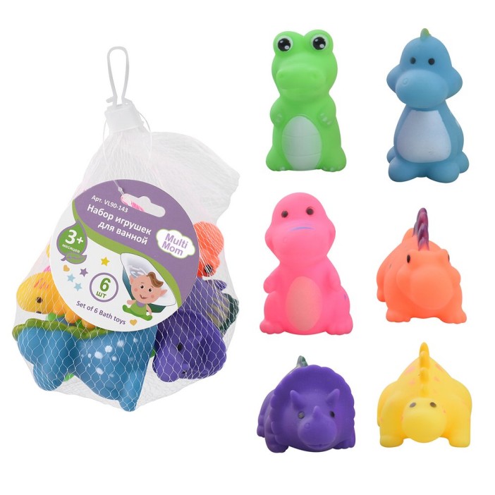 Набор игрушек для ванной 6 шт. (5x4 см, 8x9 см) 