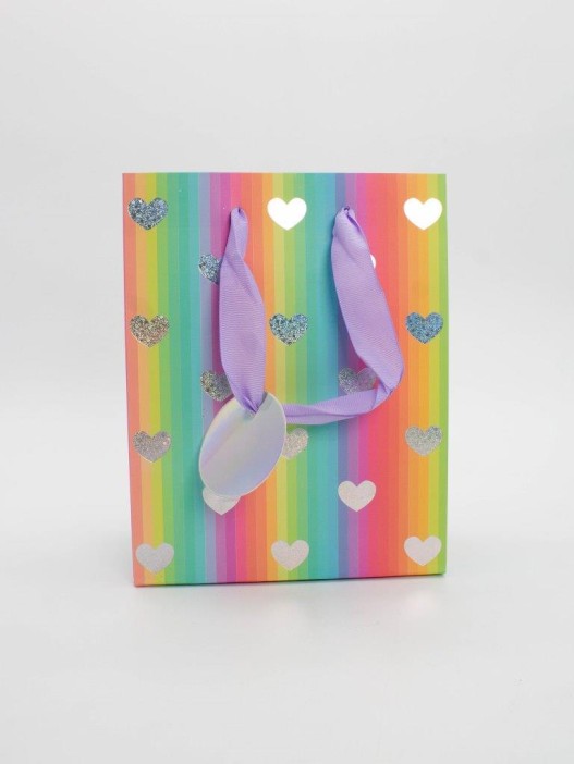 Пакет подарочный «Rainbow Gift», heart (18*23*10) 