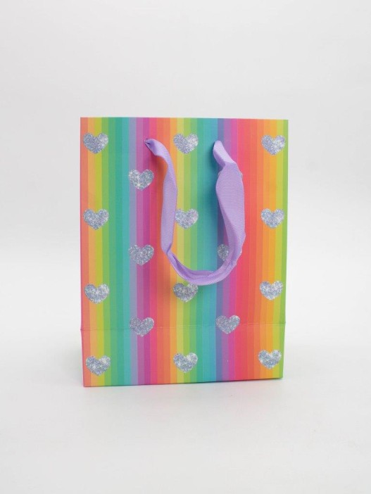 Пакет подарочный «Rainbow Gift», heart (18*23*10) 