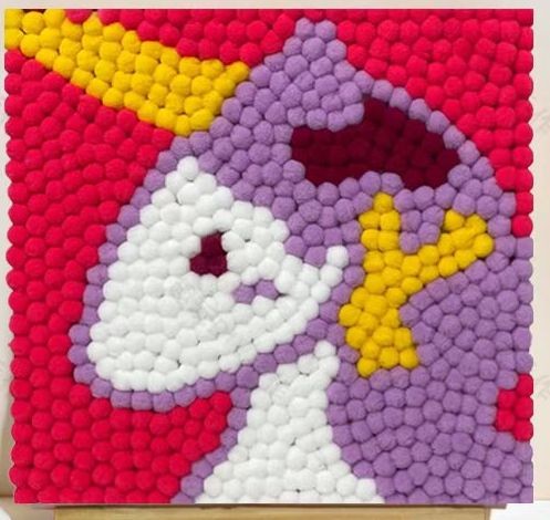 Картина из помпонов на подрамнике Draw Me! «Unicorn», (20 х 20 см) 