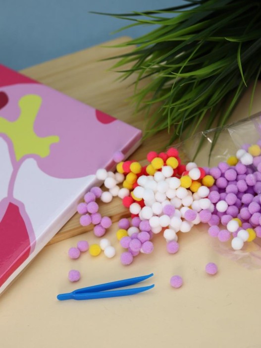 Картина из помпонов на подрамнике Draw Me! «Unicorn», (20 х 20 см) 