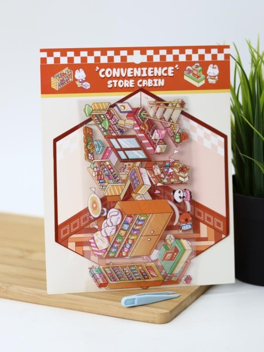 Наклейки+пинцет для творчества румбокс "Магазин еды", оранжевые (16*20 см) 