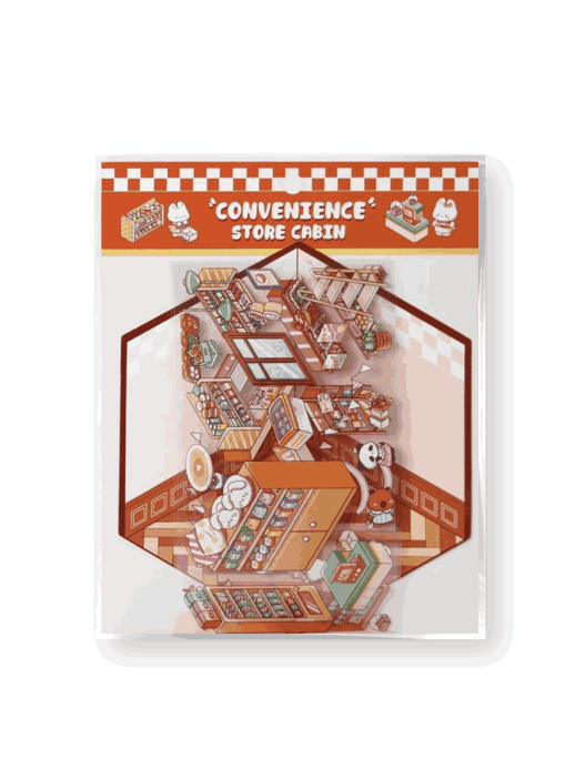 Наклейки+пинцет для творчества румбокс "Магазин еды", оранжевые (16*20 см) 