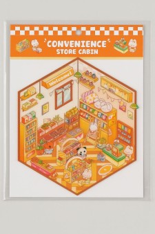 Наклейки+пинцет для творчества румбокс "Магазин еды", оранжевые (16*20 см)