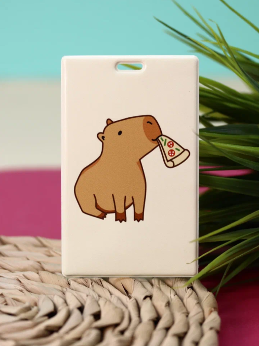 Держатель для карт «Capybara pizza» (6,5 х 10,4 см) 