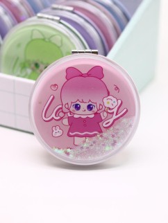 Зеркало шейкер раскладное &quot;little girl&quot;, розовое, 7*7 см