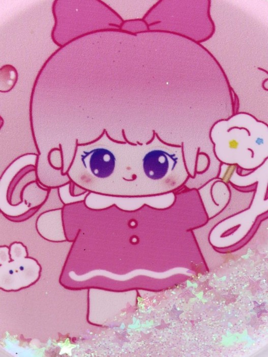 Зеркало шейкер раскладное &quot;little girl&quot;, розовое, 7*7 см 