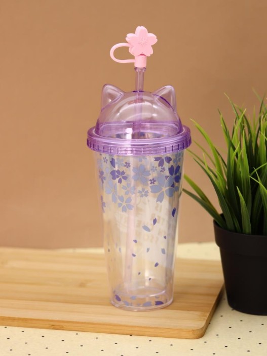 Тамблер iLikeGift "Flowers are dark", purple (380 мл) 