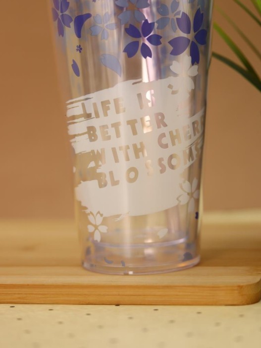 Тамблер iLikeGift "Flowers are dark", purple (380 мл) 