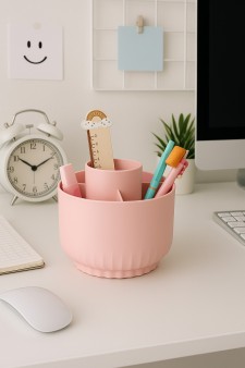 Органайзер для канцелярских принадлежностей "Round", pink + стикеры