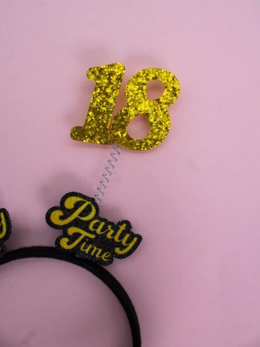 Праздничный ободок &quot;Party time 18&quot; (240 мм) 