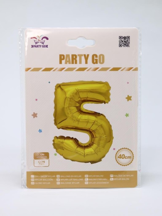 Шар фольгированный &quot;Milestone moments&quot; цифра 5, золото (40 см) 
