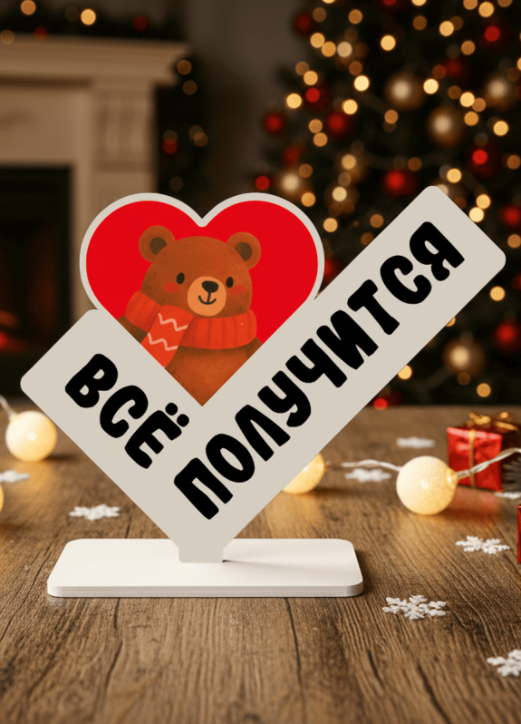 Стелла настольная из дерева iLikeGift &quot;Всё получится&quot; 
