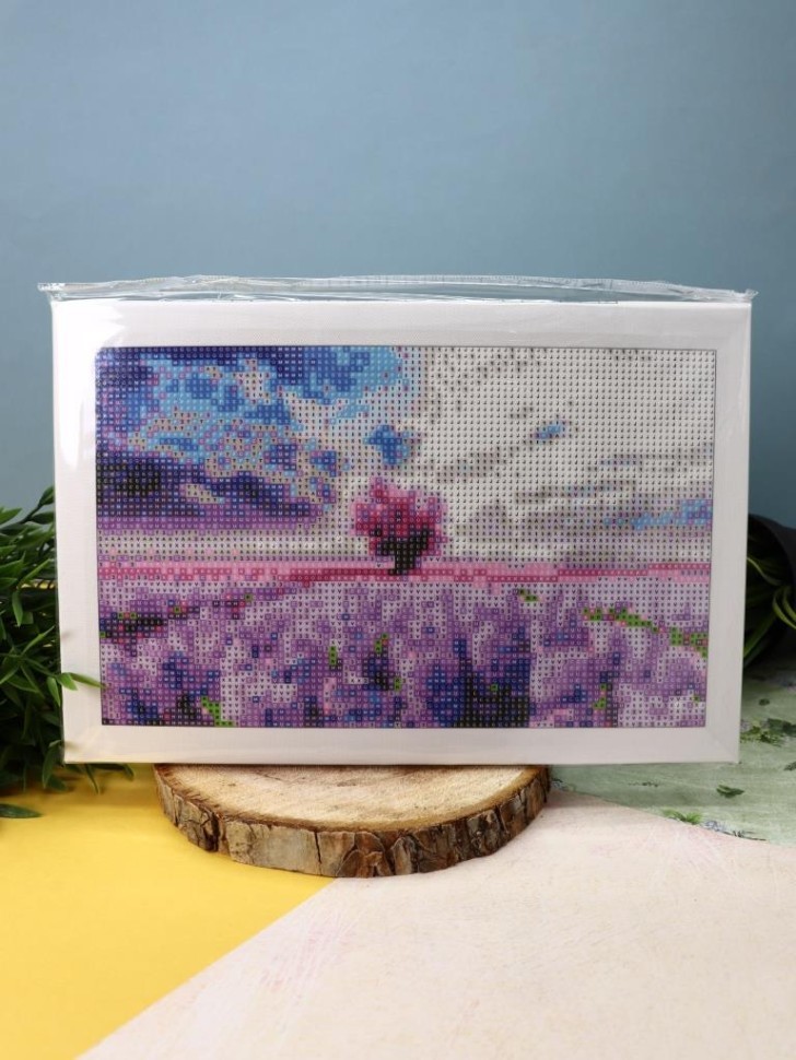 Алмазная мозаика "Лавандовое поле", 20*30 см
