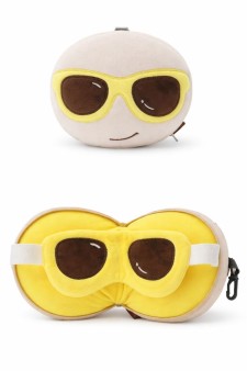 Мягкая игрушка-подушка с маской для сна "Sunglasses", white (15*15*10см)