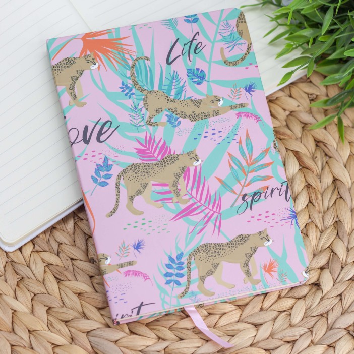 Блокнот (A5) &quot;Africa leopard&quot;, pink (14.5*21) 