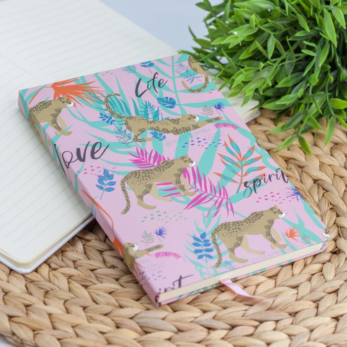 Блокнот (A5) &quot;Africa leopard&quot;, pink (14.5*21) 