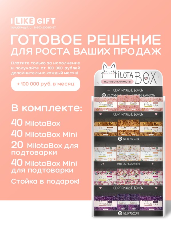 Стойка MiLOTA BOX + комплект боксов ХИТ (60 + mini 80 шт)