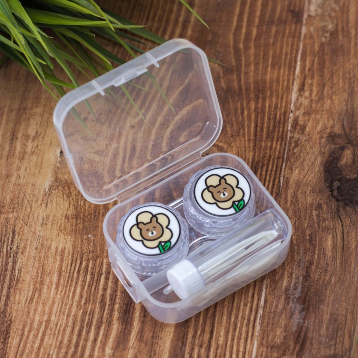 Контейнер для линз &quot;Flower bear&quot;, white 