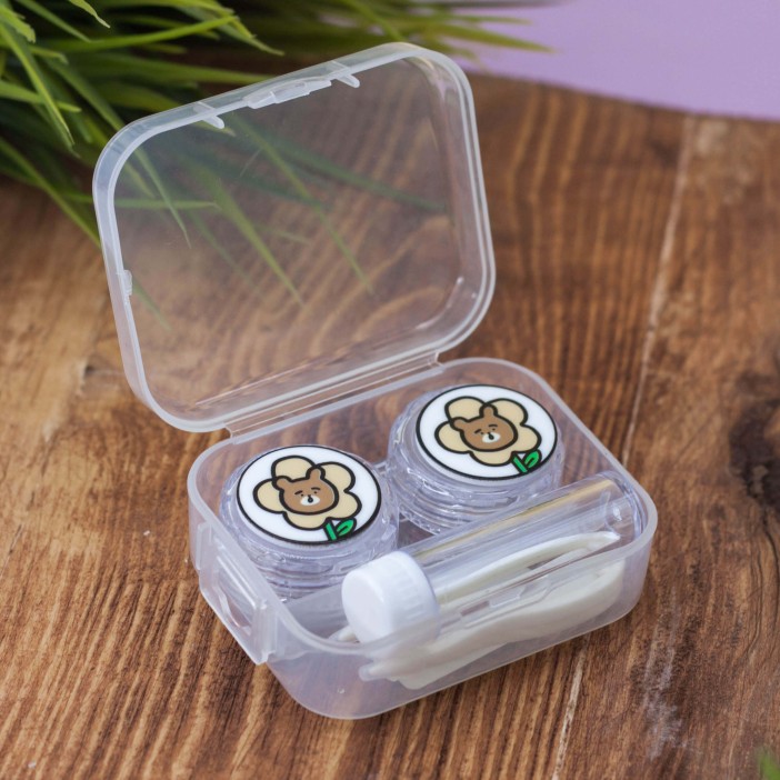 Контейнер для линз &quot;Flower bear&quot;, white 