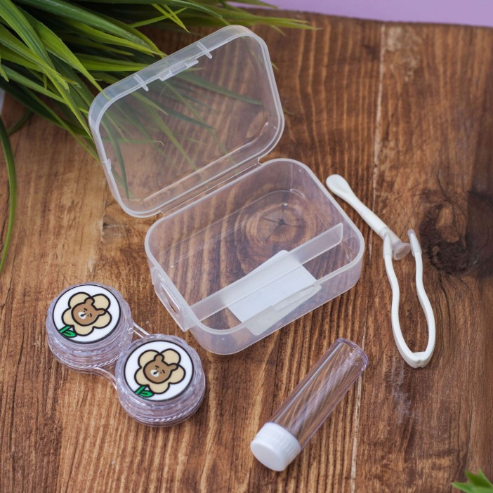 Контейнер для линз &quot;Flower bear&quot;, white 