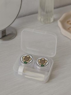 Контейнер для линз "Flower bear", white