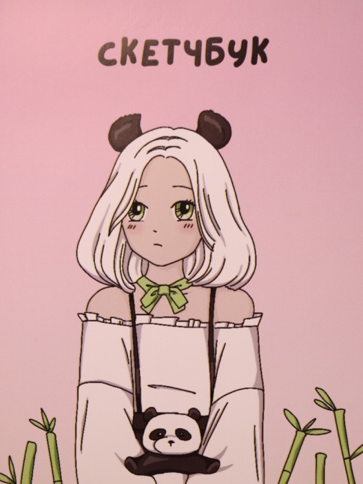 Скетчбук DRAW ME! Аниме «Девушка с пандой», 14х20 см, плотность 100 гр 