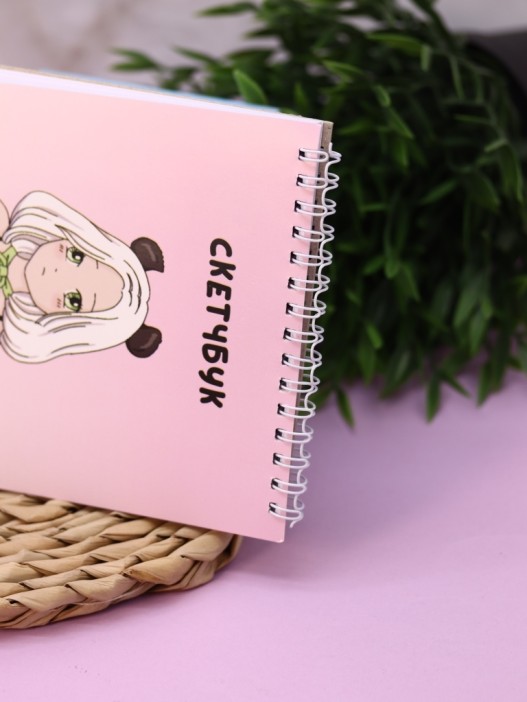 Скетчбук DRAW ME! Аниме «Девушка с пандой», 14х20 см, плотность 100 гр 