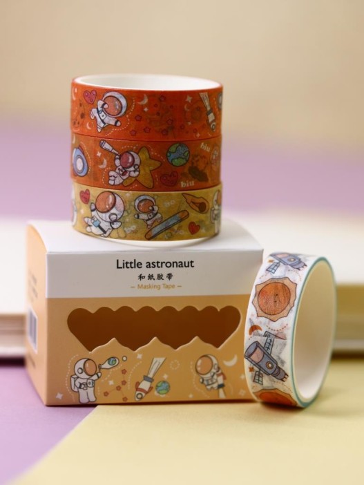 Набор декоративного скотча &quot;Little astronaut&quot;, orange 