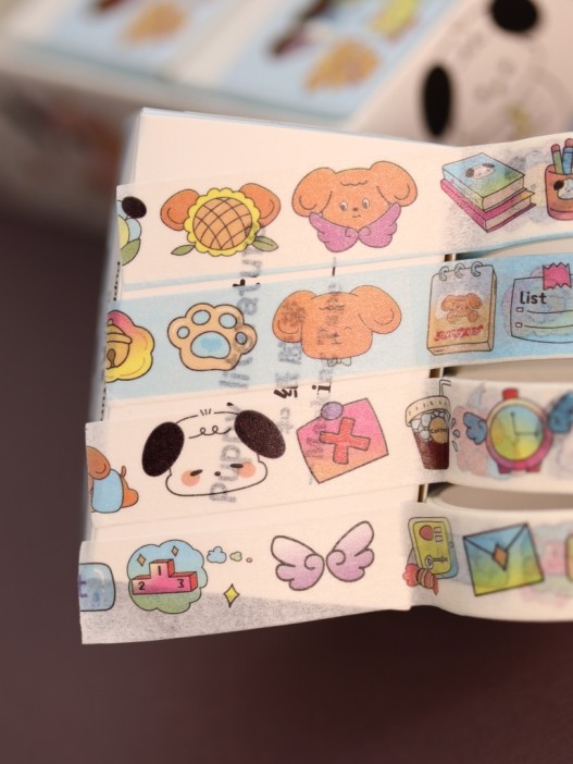 Набор декоративного скотча 4 шт. &quot;Puppy literature&quot;, blue (1.5см*2м) 