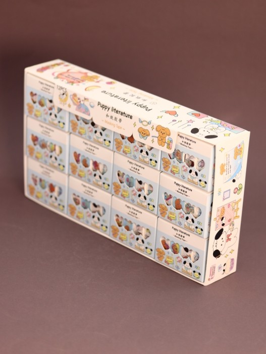 Набор декоративного скотча 4 шт. &quot;Puppy literature&quot;, blue (1.5см*2м) 