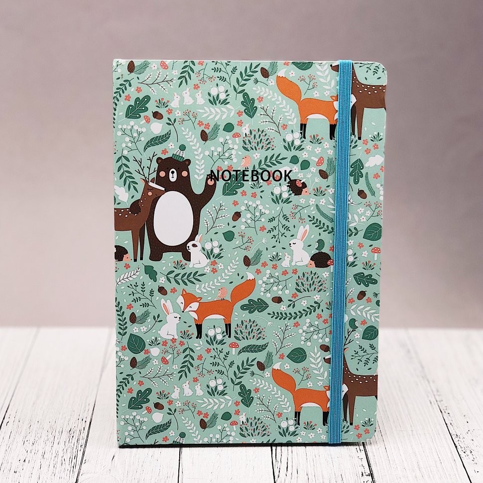 Блокнот "Winter animals" green