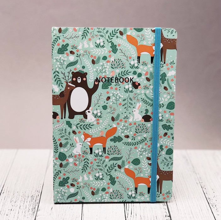 Блокнот &quot;Winter animals&quot; green 