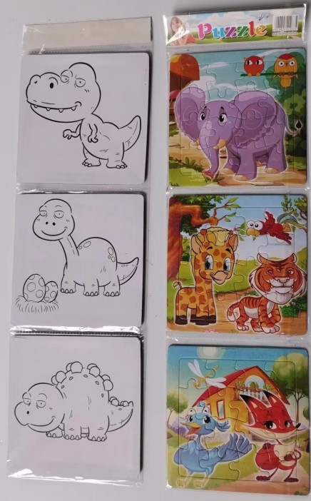 Набор пазлы &quot;Зверята&quot;, 3шт, 14*14см 