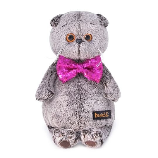 Мягкая игрушка "Басик в галстуке-бабочке в пайетках" (22см) 