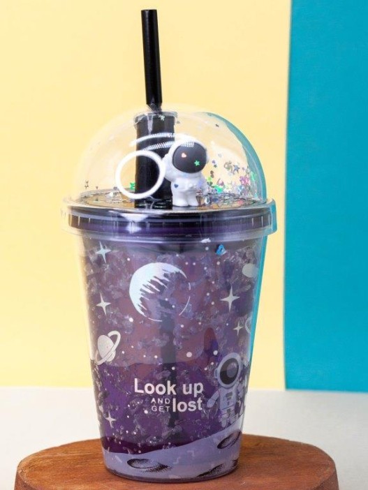 Тамблер iLikeGift с подсветкой &quot;Space planet&quot;, purple (380 ml) 