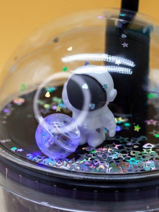 Тамблер iLikeGift с подсветкой &quot;Space planet&quot;, purple (380 ml) 