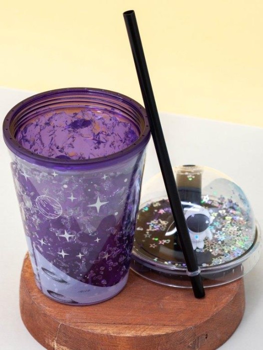 Тамблер iLikeGift с подсветкой &quot;Space planet&quot;, purple (380 ml) 