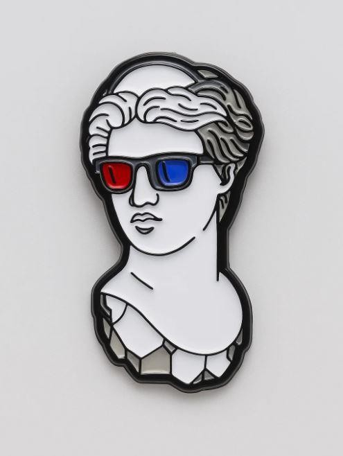 Значок металлический iLikeGift &quot;3D glasses statue&quot; 