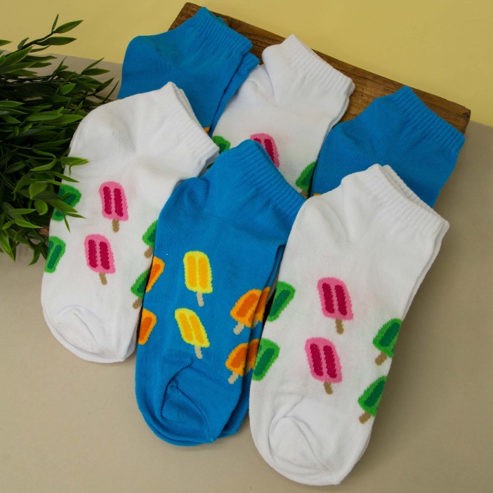 Носки женские "Ice cream Blue and White", р.35-40, 2 пары 