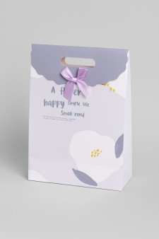 Пакет подарочный (M) "Pastel flower", purple (27*19.5*8.6)