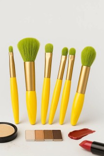 Набор кистей для макияжа &quot;Kawaii touch&quot;, 6 кистей, yellow
