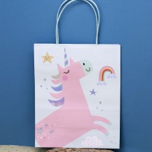 Пакет подарочный (S) «Magic unicorn», green (21*25.5*10)