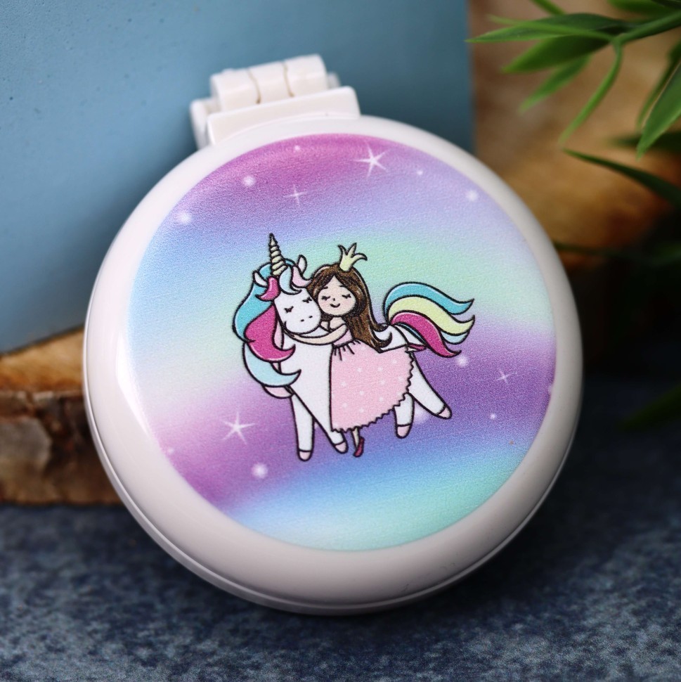 Расческа раскладная с зеркалом GIRLY, микс (14*6,5 см)