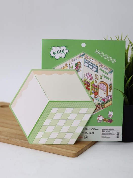 Наклейки+пинцет для творчества румбокс &quot;Овощной магазин&quot;, зеленые (16*20 см) 