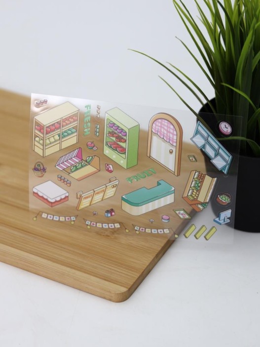 Наклейки+пинцет для творчества румбокс &quot;Овощной магазин&quot;, зеленые (16*20 см) 