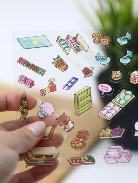 Наклейки+пинцет для творчества румбокс &quot;Овощной магазин&quot;, зеленые (16*20 см) 